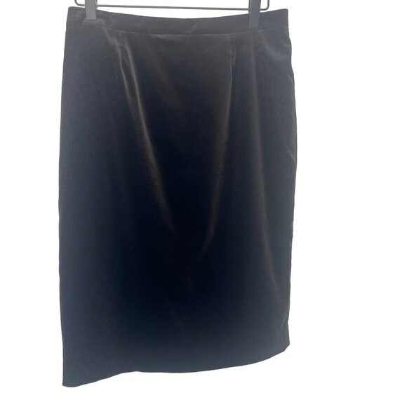 St. John Velvet Velour Pencil Skirt Brown Color Ladies Size 4 Evening Wedding - Picture 1 of 5
